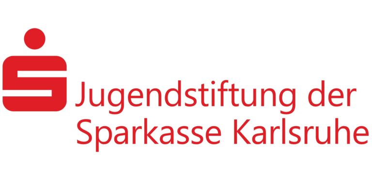 Logo der Jugendstiftung der Sparkasse Karlsruhe mit dem Sparkassen Symbol l´links.