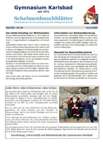 erste Seite des aktuellen Newsletter